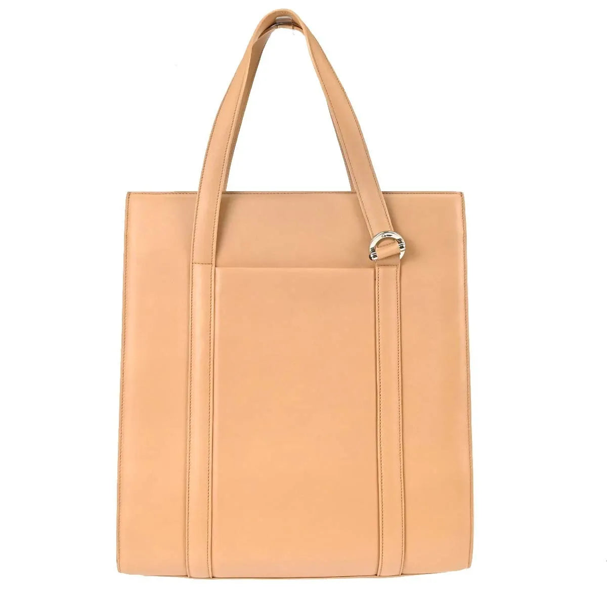 Cartier Cabochon Leather, Beige, Leather, Handbag
