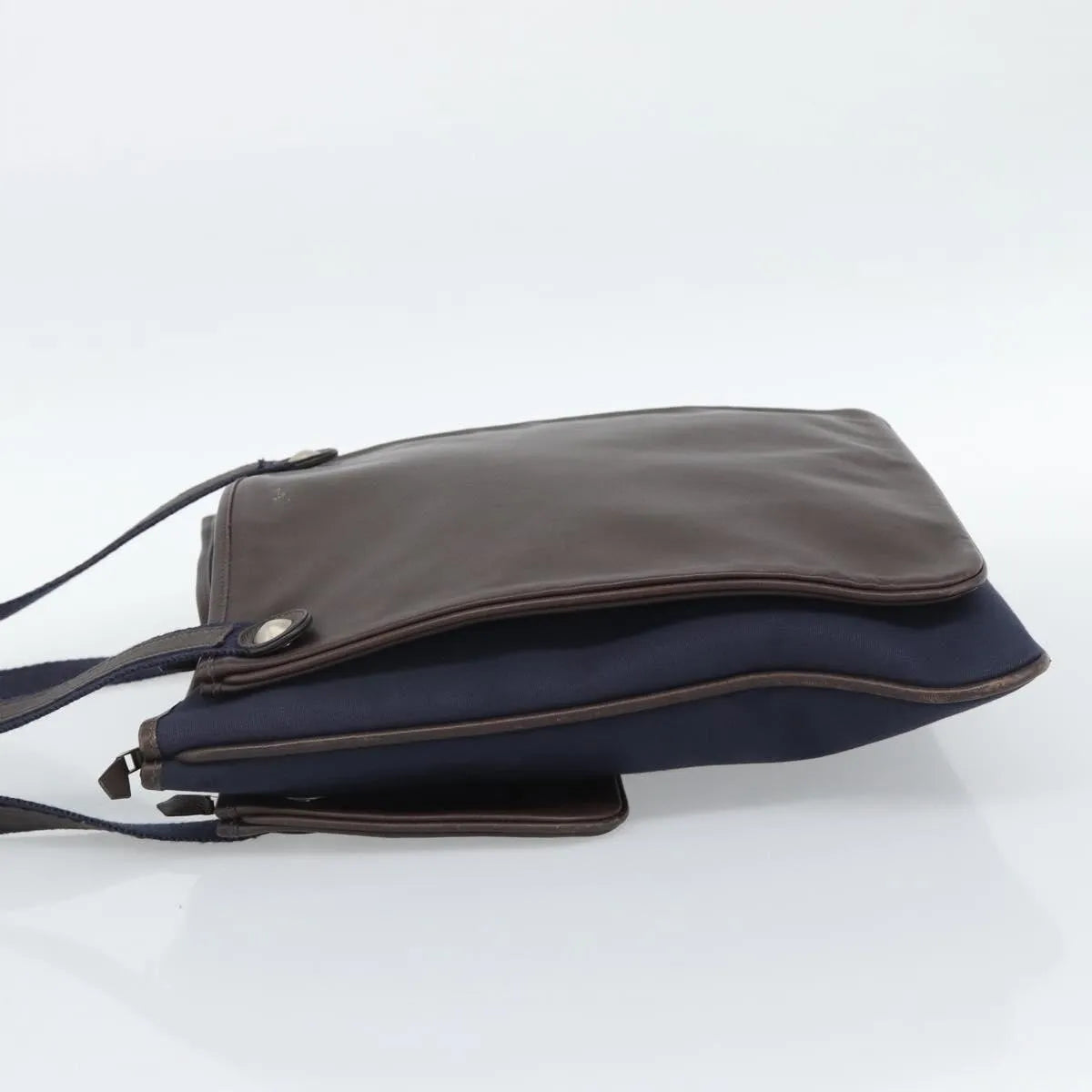 Hermes Mrs. Hippie Leather and Toile, Navy, Leather, Shoulder Bag