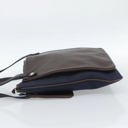 Hermes Mrs. Hippie Leather and Toile, Navy, Leather, Shoulder Bag