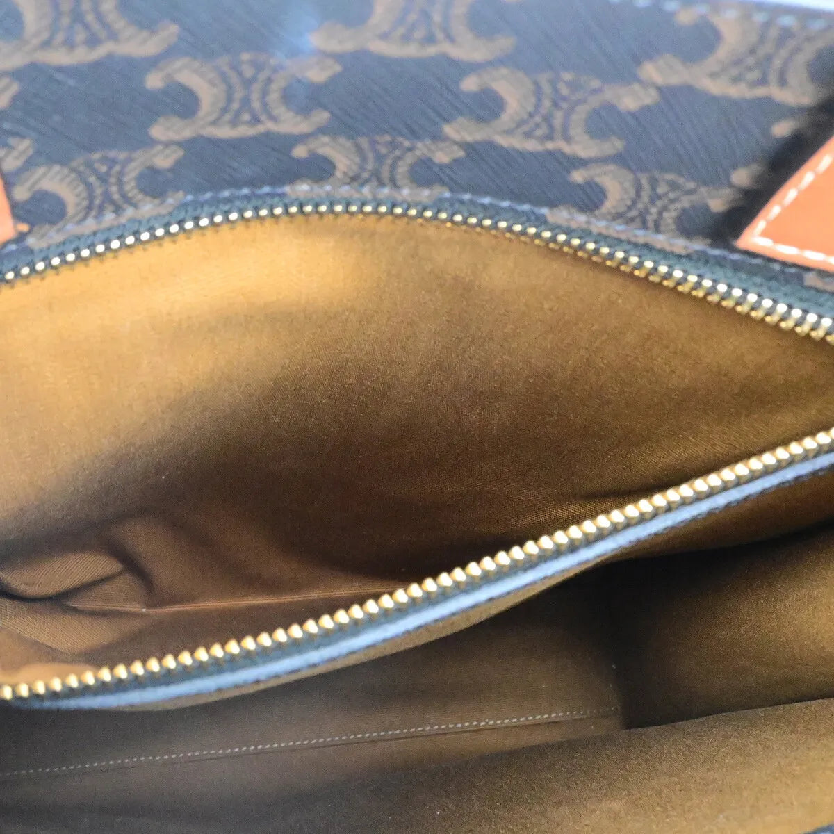 Celine Vertical Cabas Tote Triomphe Coated Canvas, Brown, Canvas, Tote Bag