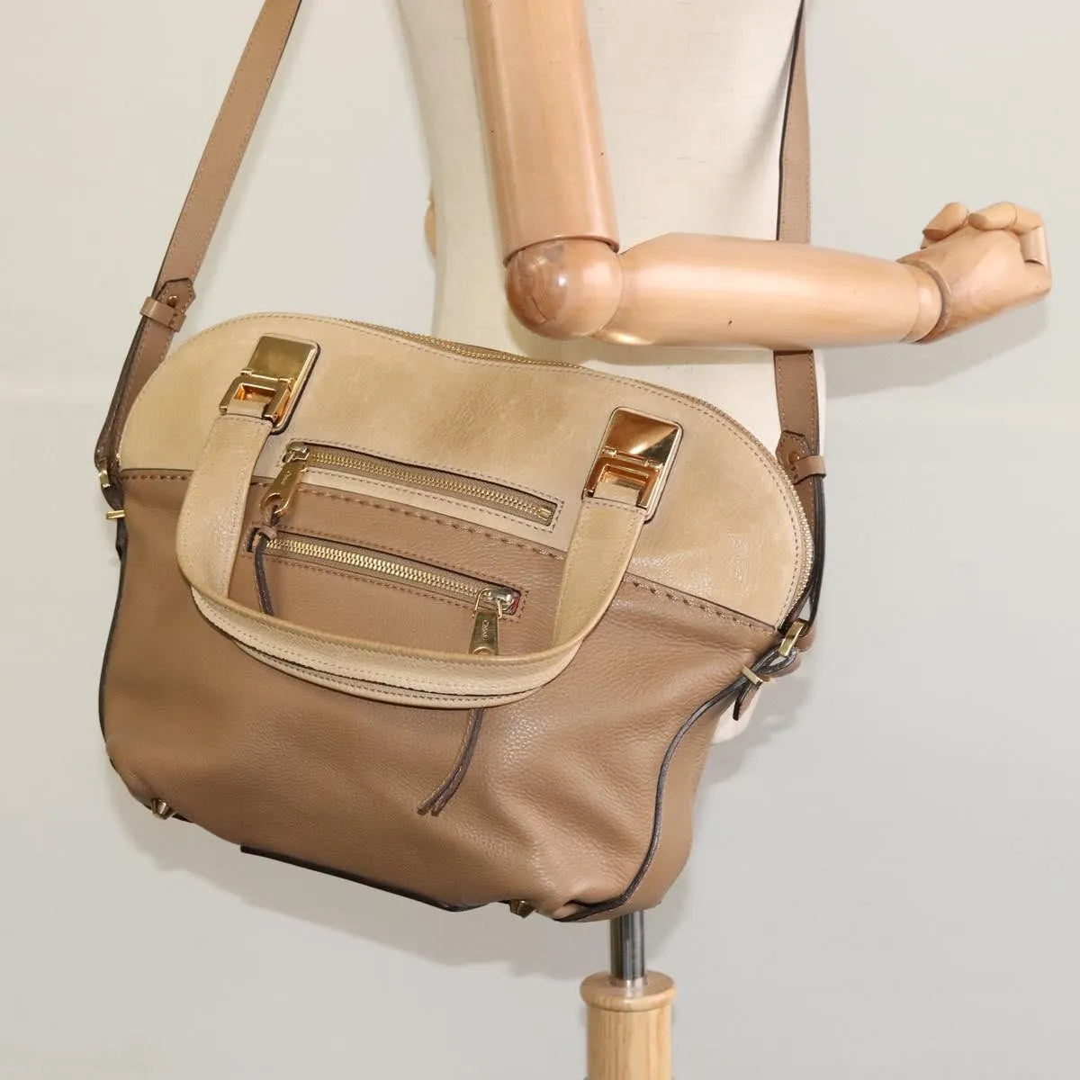 Chloe Angie Tote Leather, Brown, Leather, Tote Bag