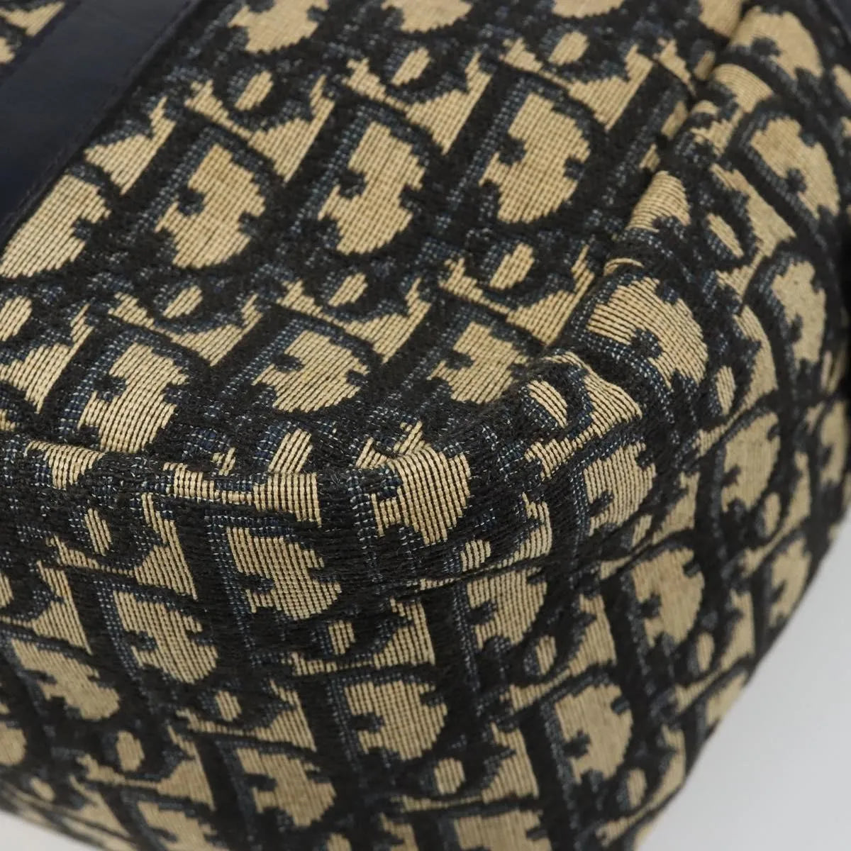 Christian Dior Vintage Trotter Boston Diorissimo Canvas, Navy, Canvas, Handbag