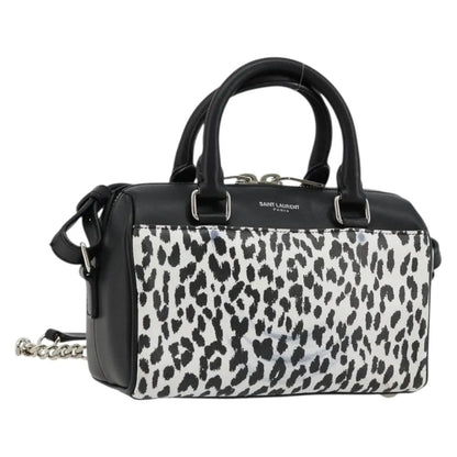 Saint Laurent Classic Baby Duffle Printed Leather, Black, Leather, Handbag