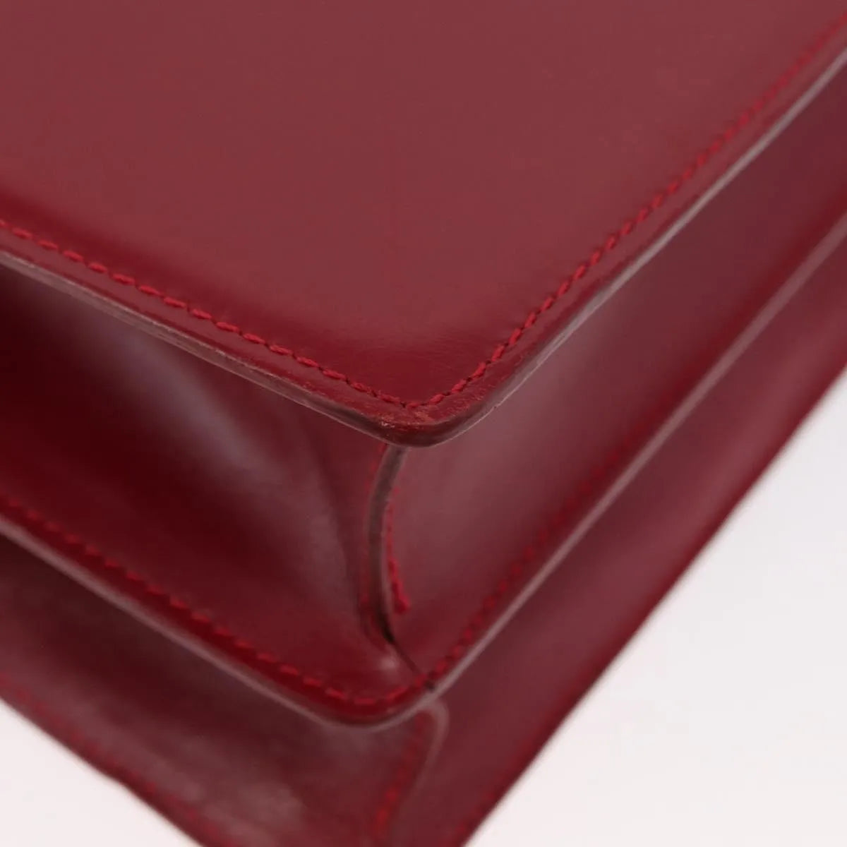 Bvlgari Top Handle Leather, Red, Leather, Handbag
