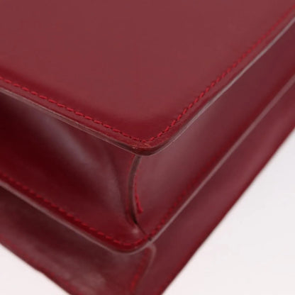 Bvlgari Top Handle Leather, Red, Leather, Handbag