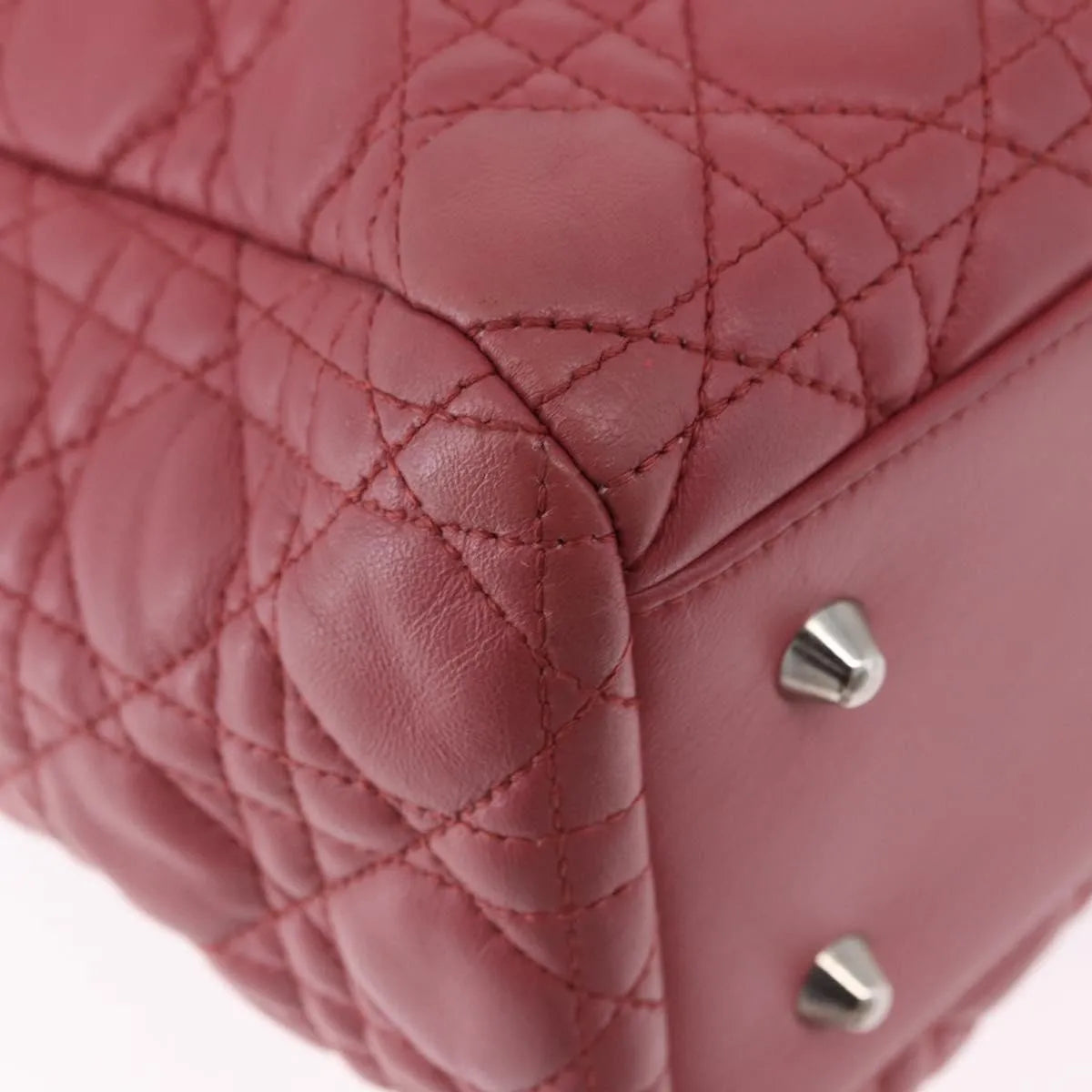 Christian Dior Soft Chain Tote Cannage Quilt Lambskin, Pink, Leather, Handbag
