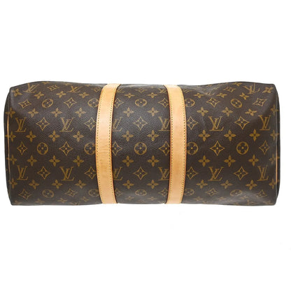 Louis Vuitton Keepall Monogram, Brown, Canvas, Travel Bag