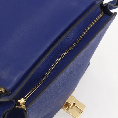 Celine Trapeze Leather, Blue, Leather, Handbag