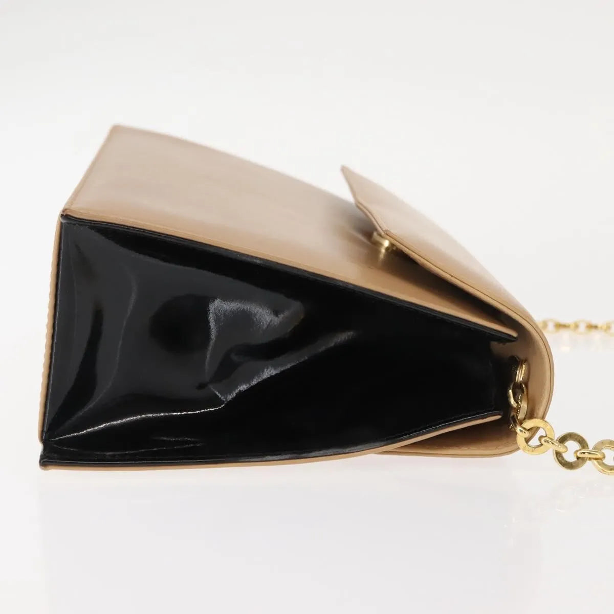Salvatore Ferragamo Vintage Flap Leather, Beige, Leather, Shoulder Bag