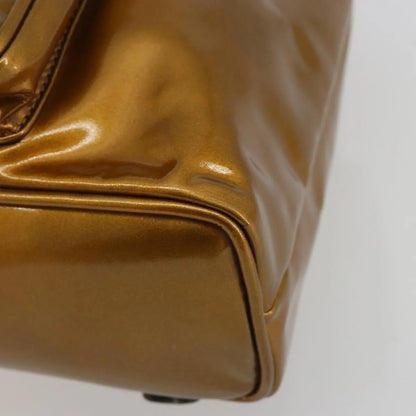 Gucci Vintage Bamboo Patent, Gold, Patent Leather, Backpack