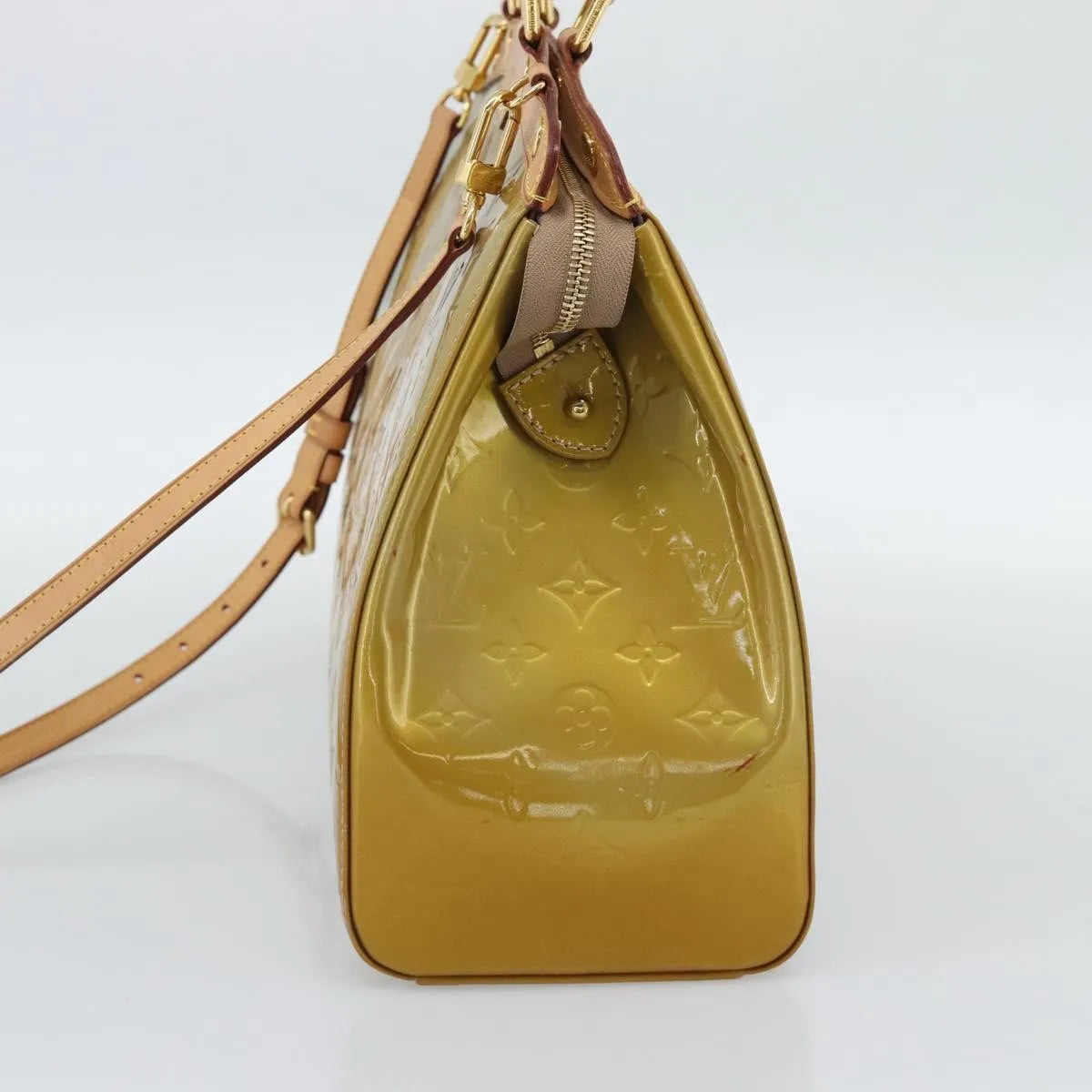 Louis Vuitton Brea Monogram Vernis, Beige, Patent Leather, Handbag