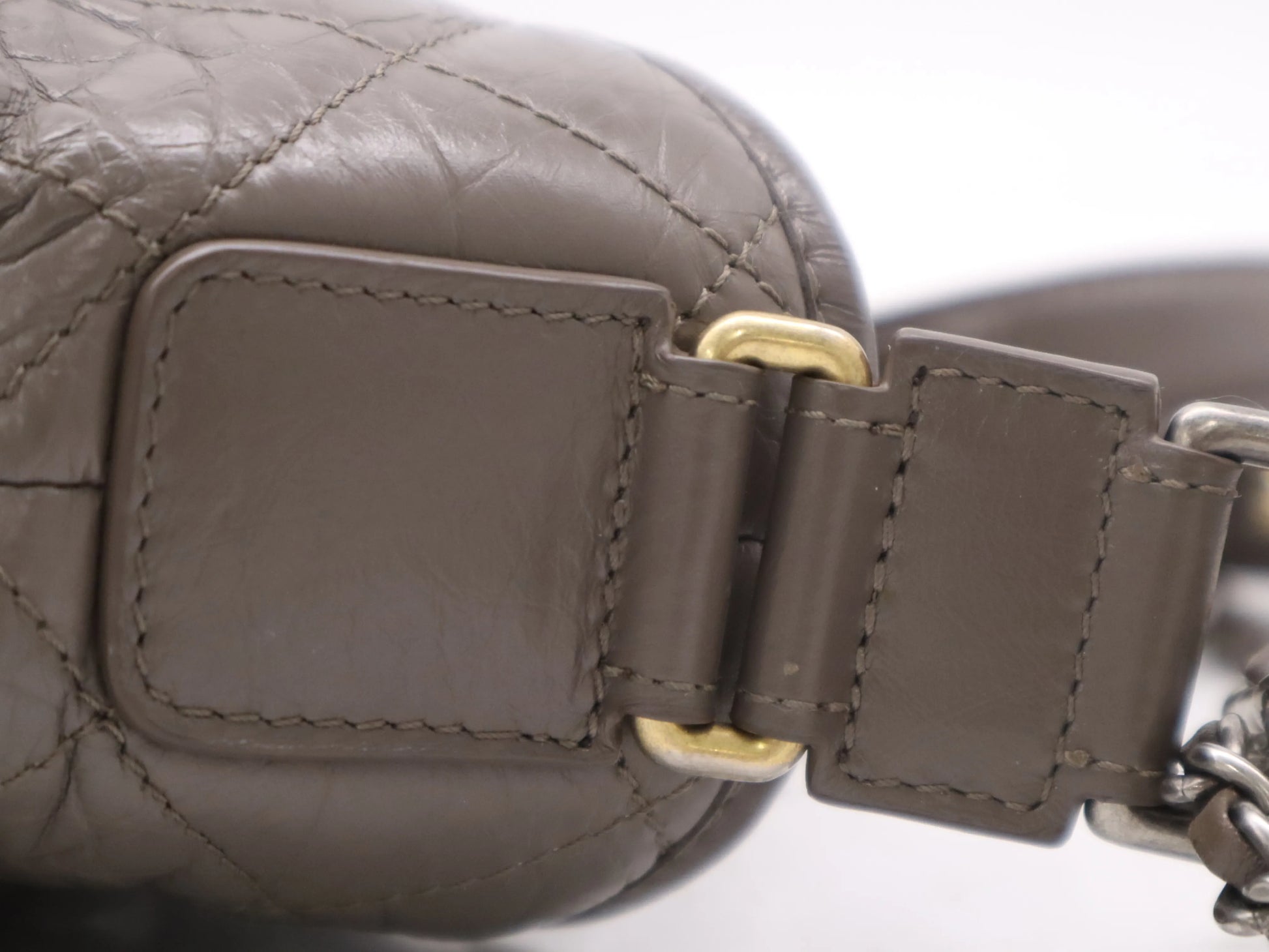 Chanel Gabrielle Hobo Quilted Aged Calfskin, Brown, Calfskin, Shoulder Bag