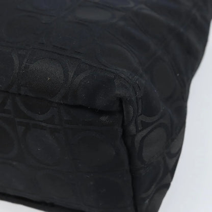 Salvatore Ferragamo Gancini Tote Gancini Canvas, Black, Nylon, Tote Bag