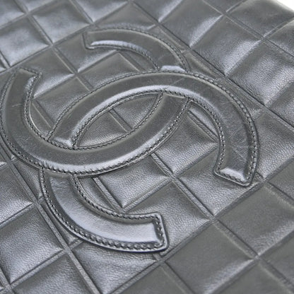 Chanel Chocolate Bar CC Tote Quilted Leather, Black, Leather, Tote Bag