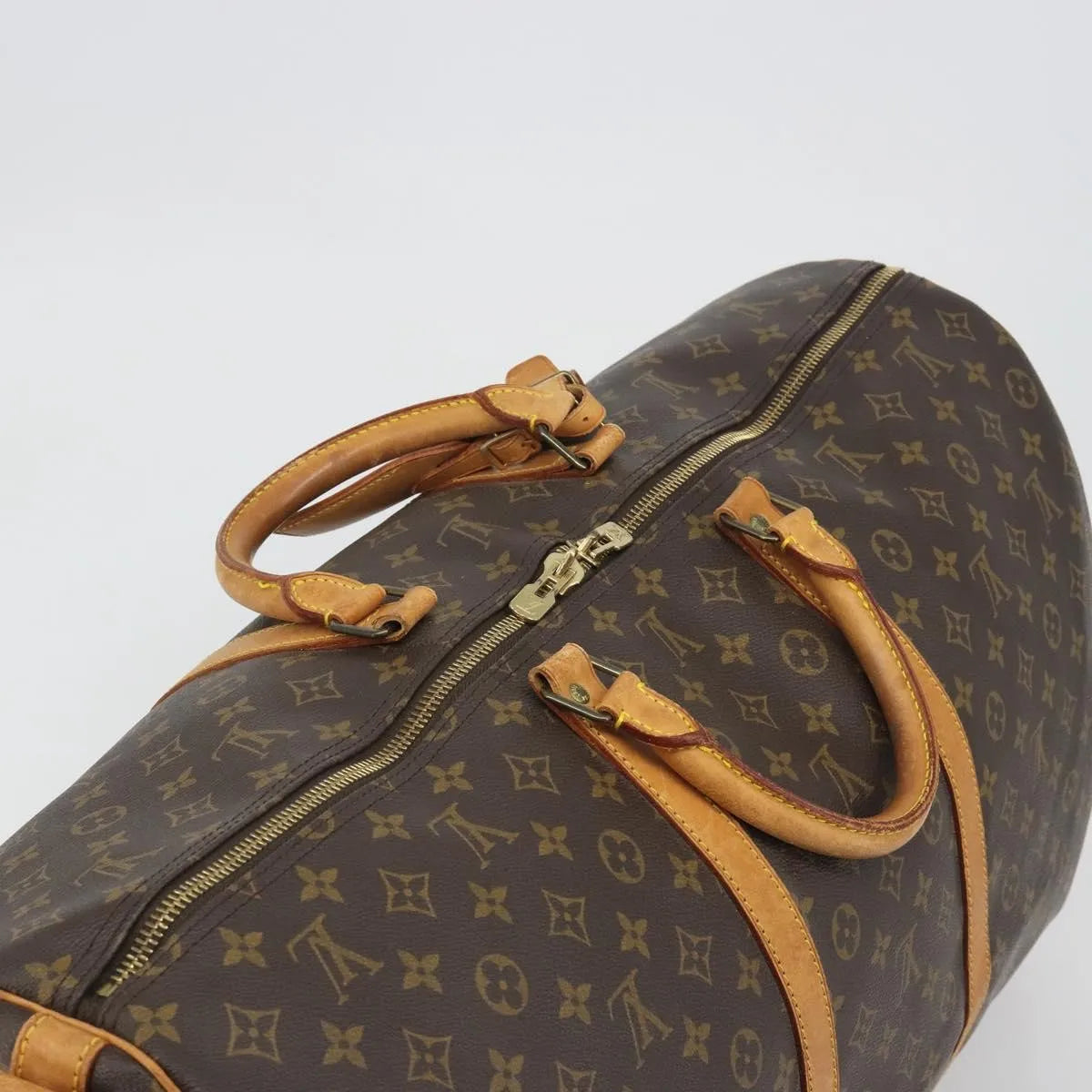Louis Vuitton Keepall Bandoulière Monogram, Brown, Canvas, Travel Bag