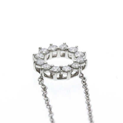 Tiffany & Co. Open Circle Pendant Platinum with Diamonds, Silver, Platinum, Necklace