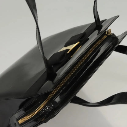 Salvatore Ferragamo Vala Patent Leather, Black, Patent Leather, Shoulder Bag