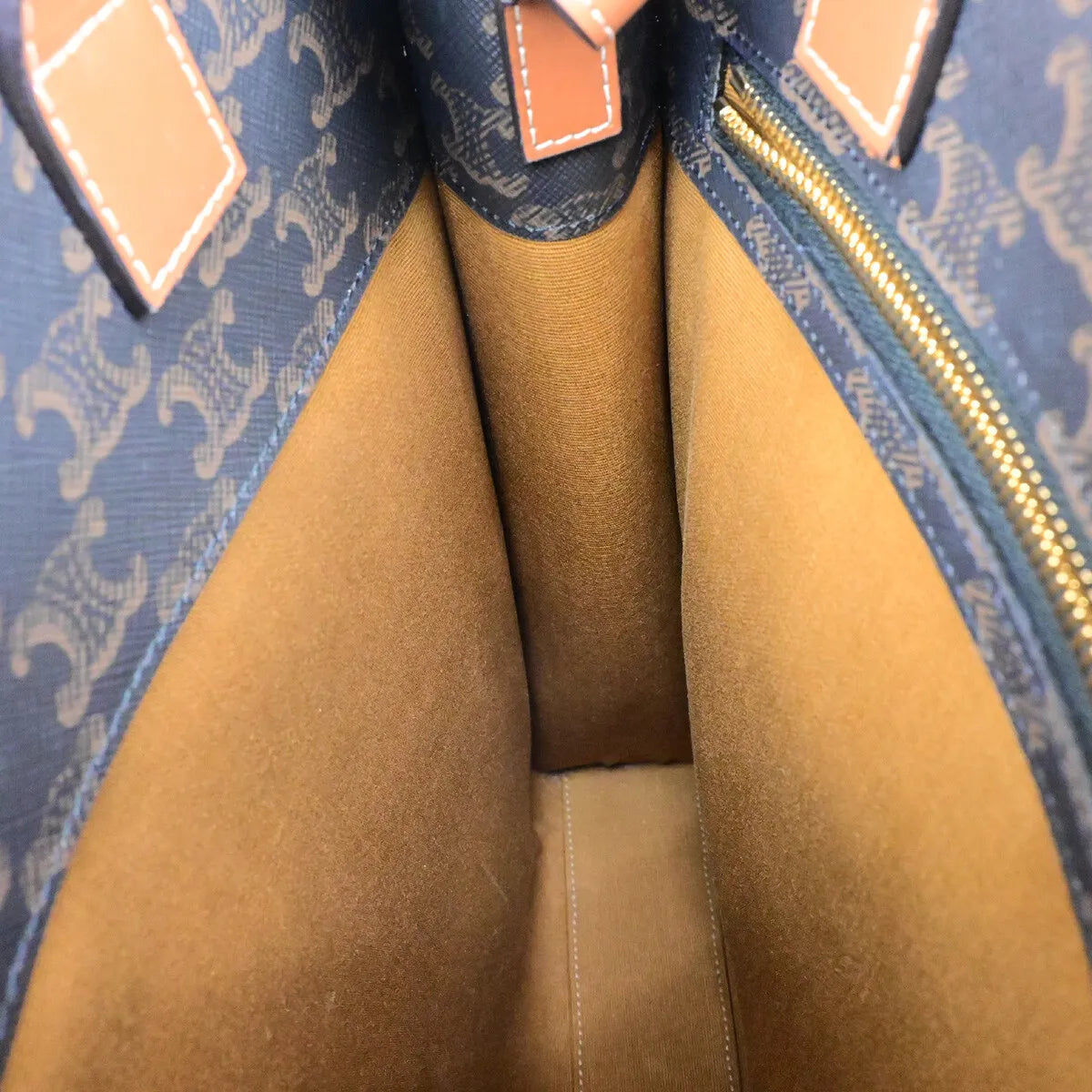 Celine Vertical Cabas Tote Triomphe Coated Canvas, Brown, Canvas, Tote Bag