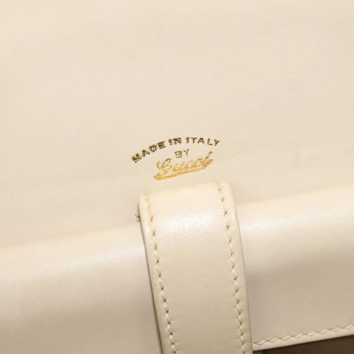 Gucci Vintage Flap Leather, Beige, Leather, Shoulder Bag