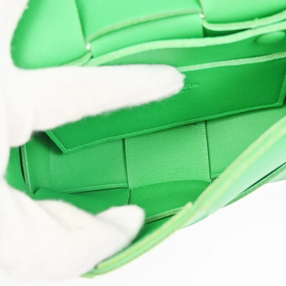 Bottega Veneta Cassette Maxi Intrecciato Leather, Green, Leather, Shoulder Bag