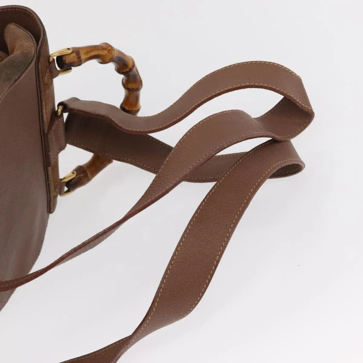 Gucci Vintage Bamboo Suede, Brown, Suede, Backpack