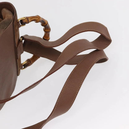Gucci Vintage Bamboo Suede, Brown, Suede, Backpack