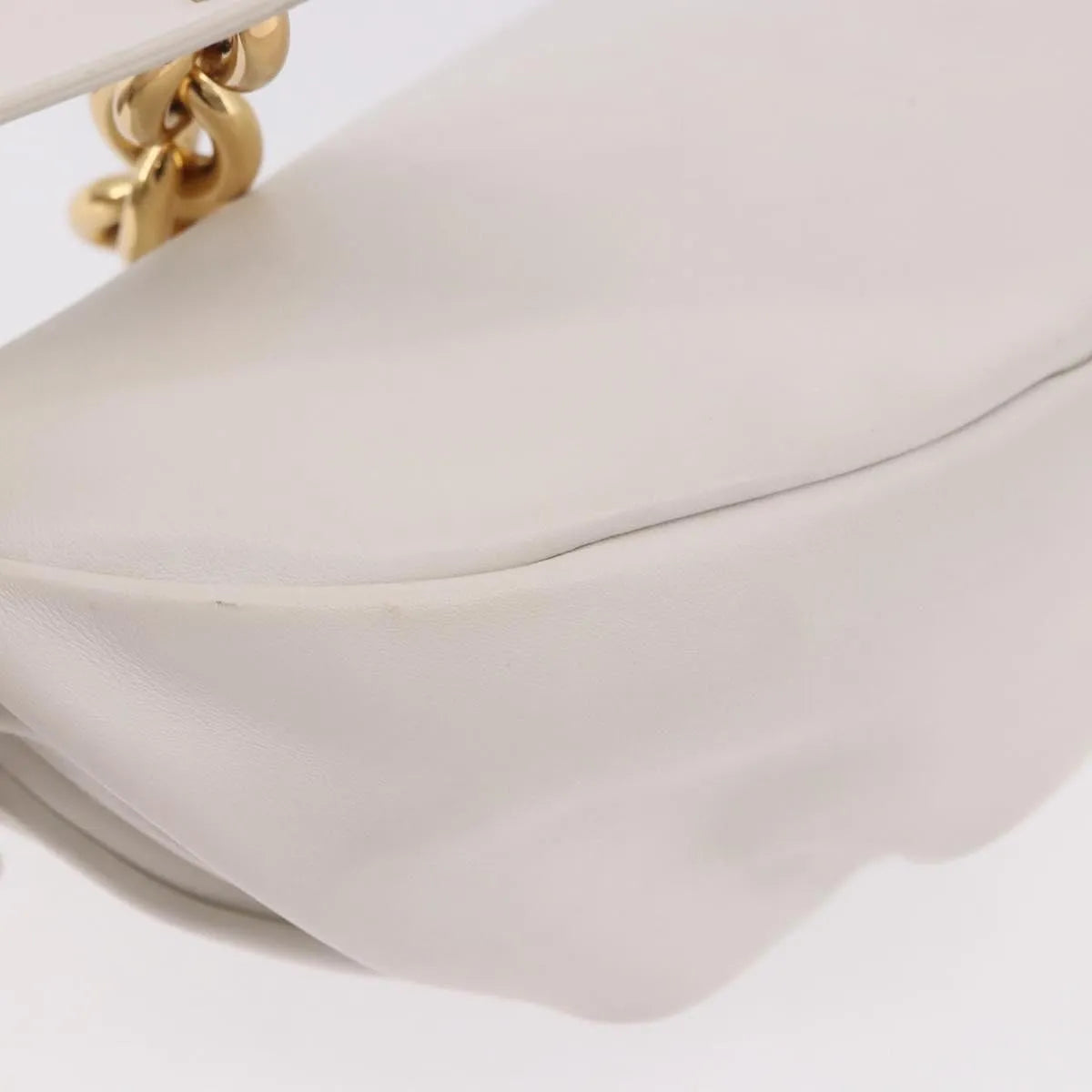 Bottega Veneta The Chain Leather, White, Leather, Shoulder Bag