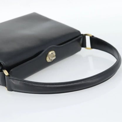 Gucci Vintage Convertible Box Leather, Black, Leather, Handbag