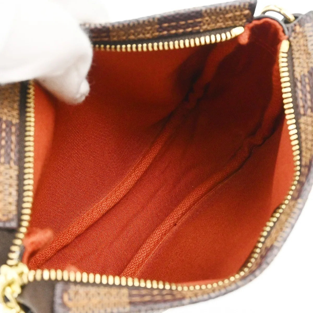Louis Vuitton Trousse Make Up Damier, Brown, Canvas, Clutch