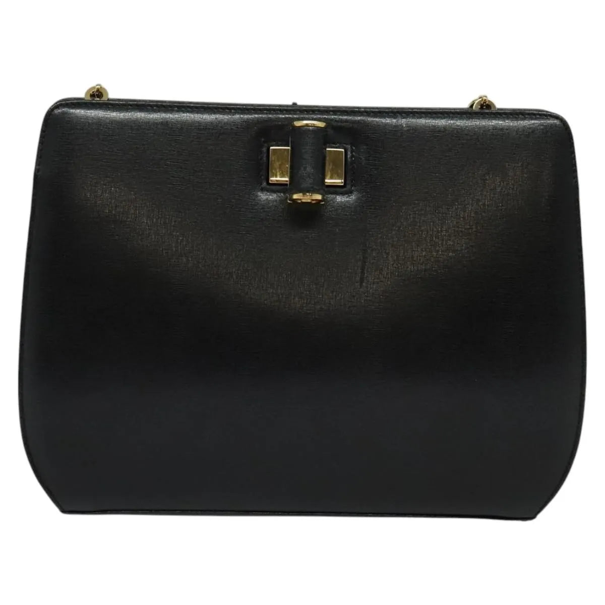 Salvatore Ferragamo Shoulder Leather, Black, Leather, Shoulder Bag