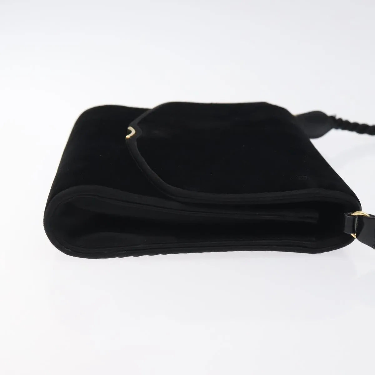 Gucci Vintage Flap Velvet, Black, Velvet, Shoulder Bag