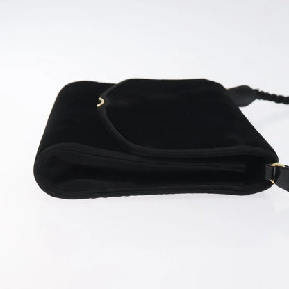Gucci Vintage Flap Velvet, Black, Velvet, Shoulder Bag