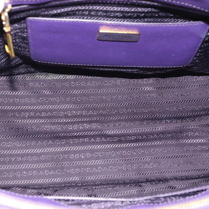 Prada Galleria Double Zip Tote Saffiano Leather, Purple, Leather, Handbag