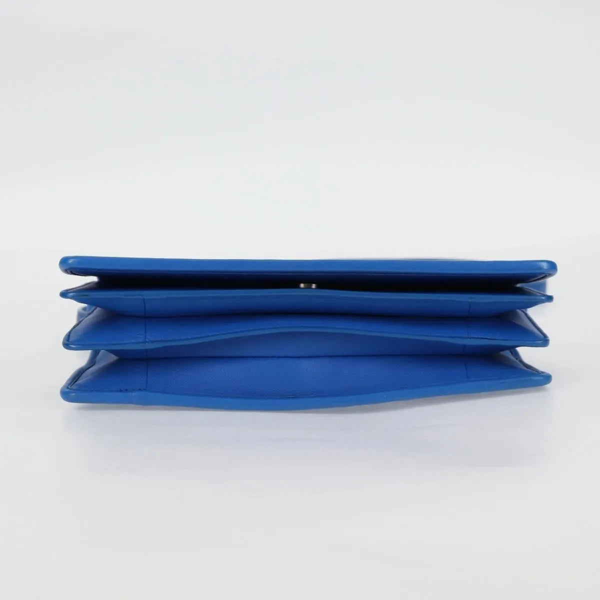 Bottega Veneta Double Compartment Flap Intrecciato Nappa, Blue, Leather, Shoulder Bag