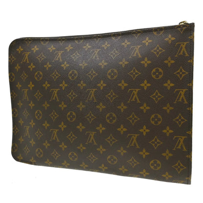 Louis Vuitton Poche Documents Monogram Canvas, Brown, Canvas, Clutch