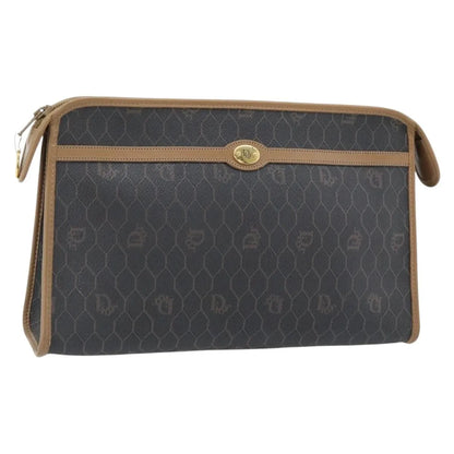 Christian Dior Vintage honeycomb clutch Canvas, Black, Canvas, Clutch