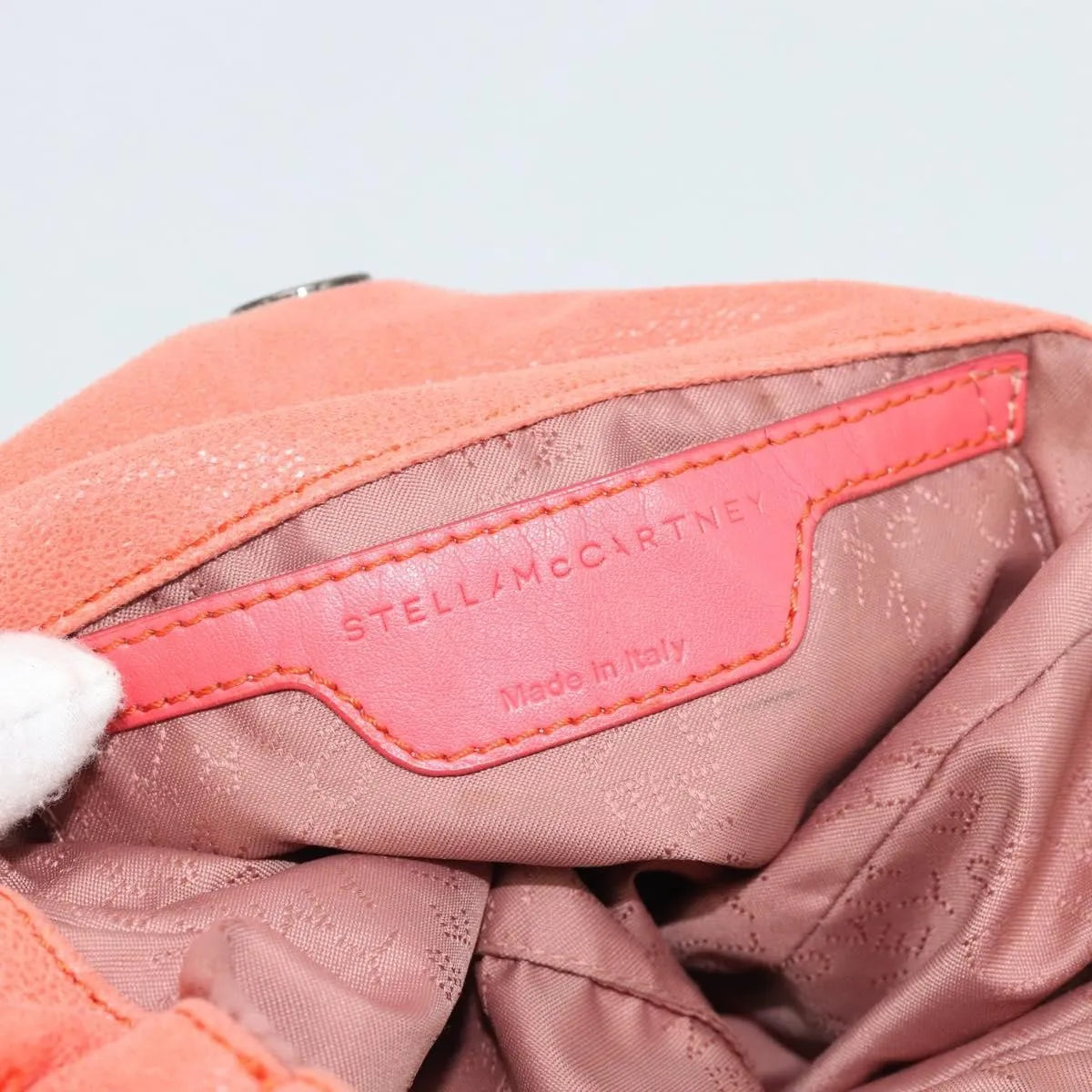 Stella McCartney Falabella Fold Over Faux Leather, Orange, Polyester, Shoulder Bag