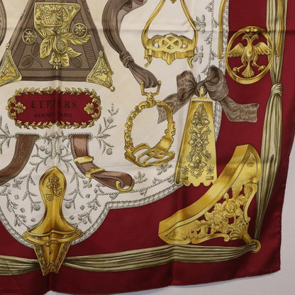 Hermes Carré 90 Silk multicolor, Burgundy, Silk, Scarf