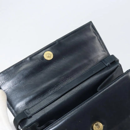 Salvatore Ferragamo Gancini Leather, Black, Leather, Shoulder Bag