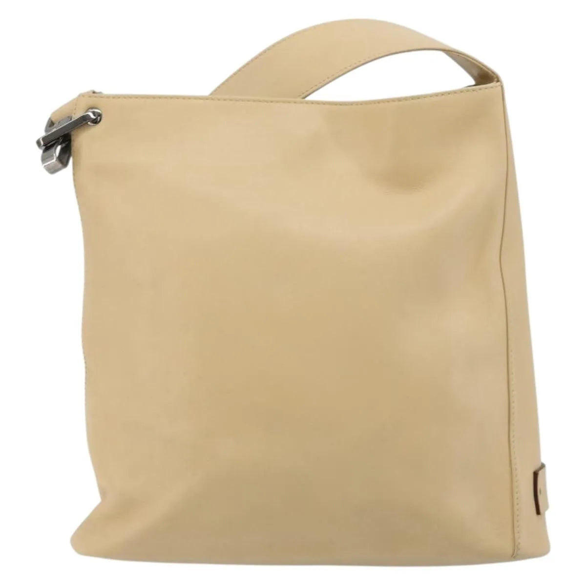 Gucci Vintage Flat Messenger Leather, Beige, Leather, Shoulder Bag