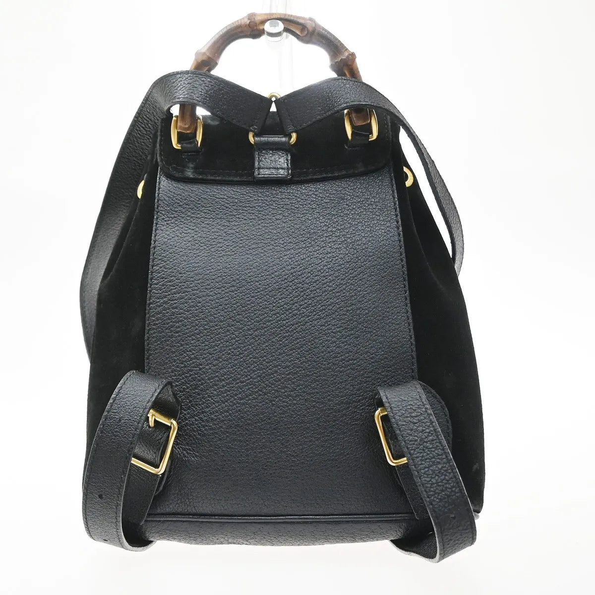 Gucci Vintage Bamboo Suede, Black, Suede, Backpack