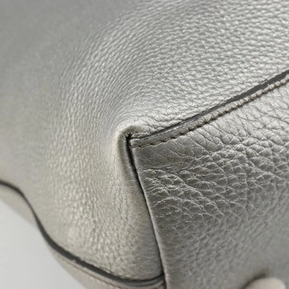 Prada Vintage Tote Leather, Silver, Leather, Tote Bag