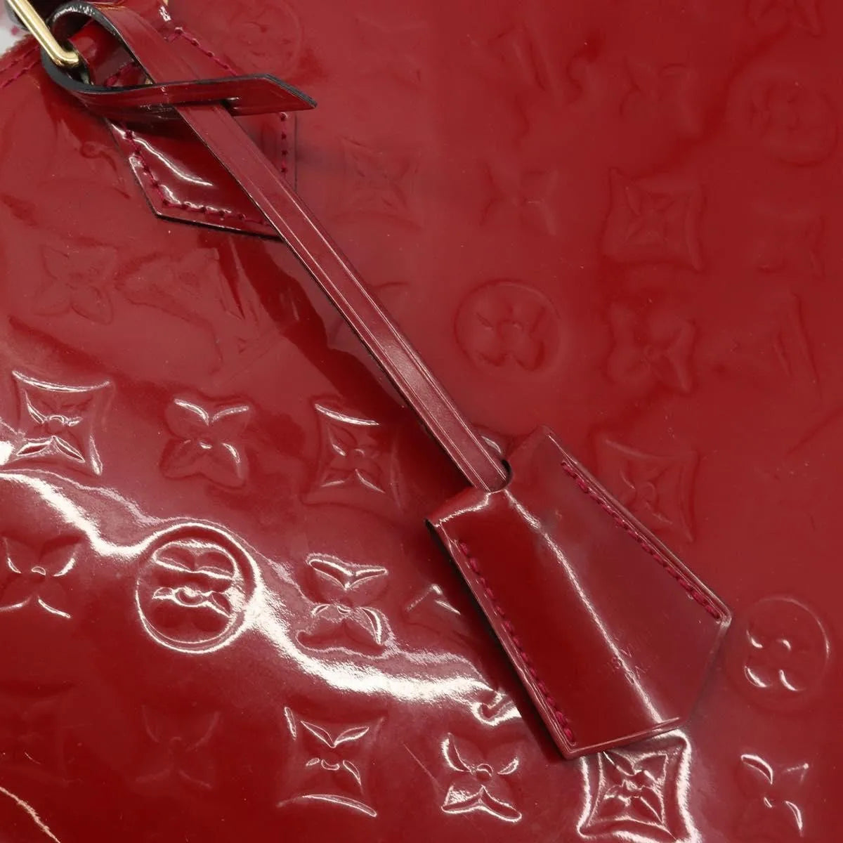 Louis Vuitton Alma Monogram Vernis, Red, Patent Leather, Handbag