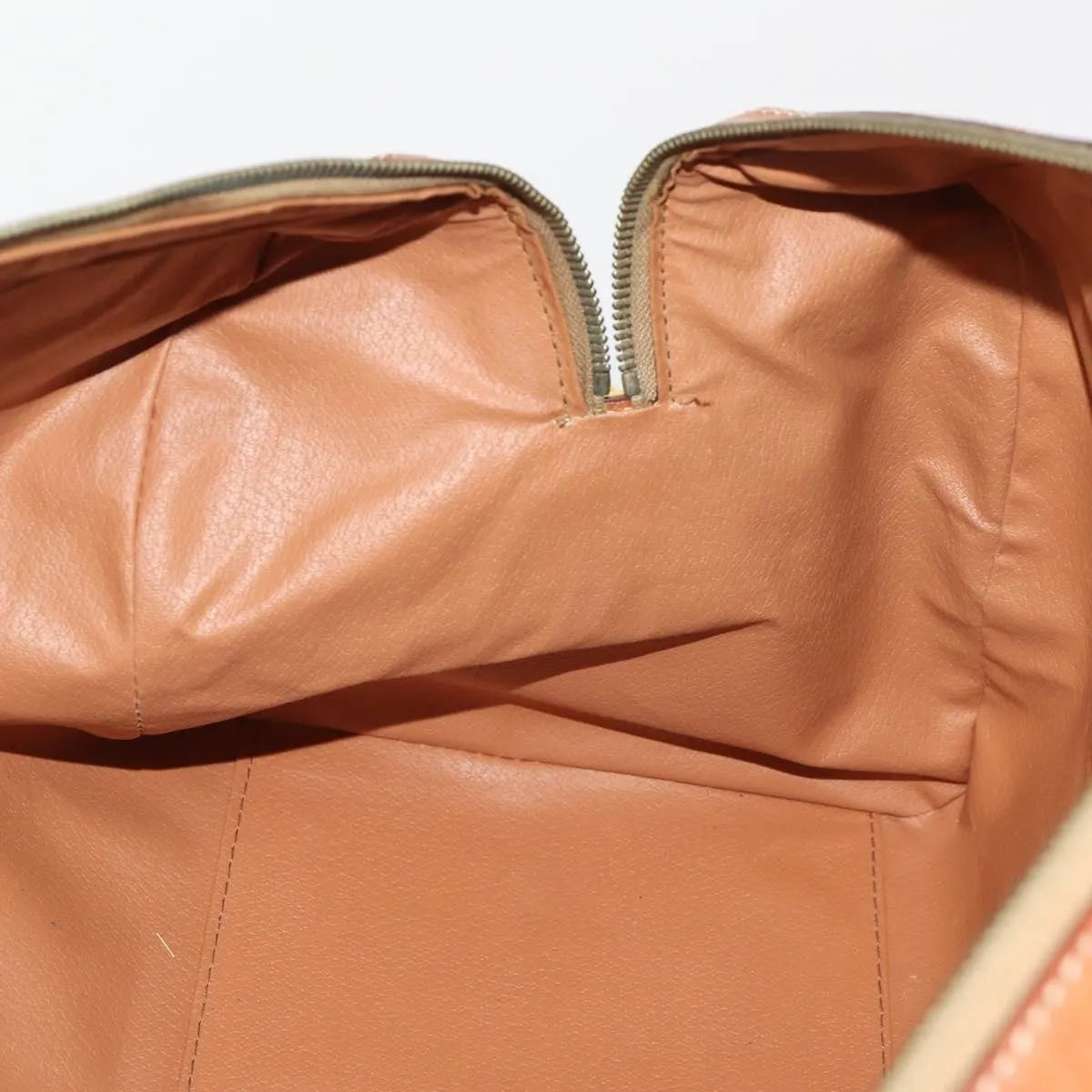 Celine Vintage Duffle Canvas and Leather, Brown, Canvas, Travel Bag