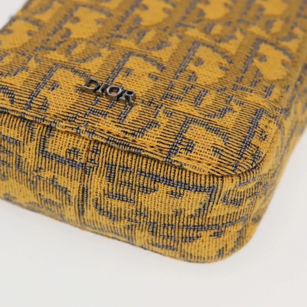Christian Dior Vintage Trotter Canvas, Yellow, Canvas, Clutch