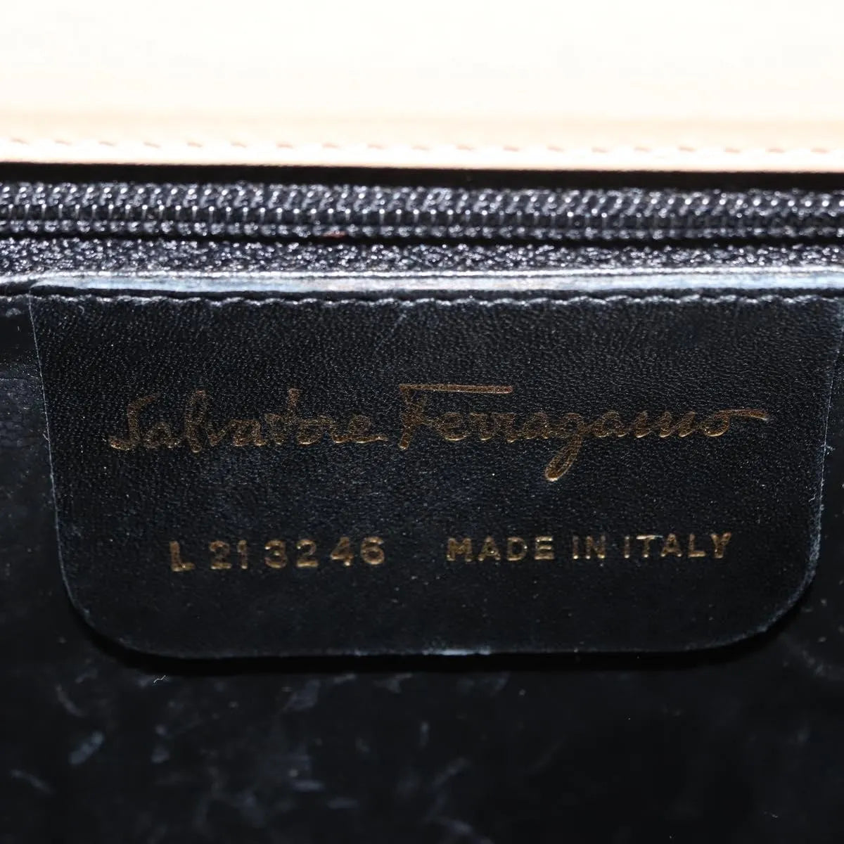 Salvatore Ferragamo Vintage Flap Leather, Beige, Leather, Shoulder Bag