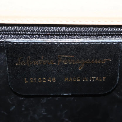 Salvatore Ferragamo Vintage Flap Leather, Beige, Leather, Shoulder Bag