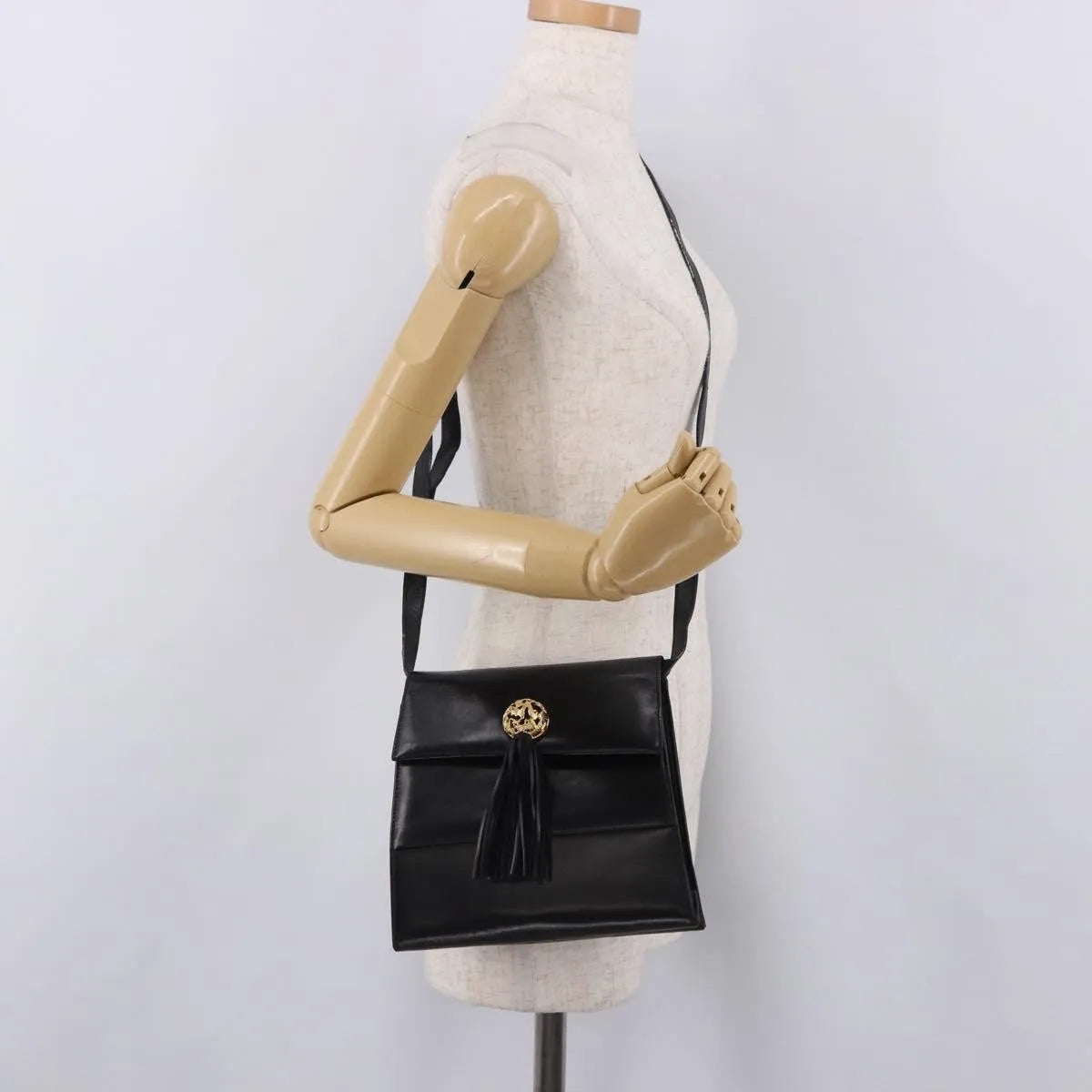 Salvatore Ferragamo Vintage Leather, Black, Leather, Shoulder Bag