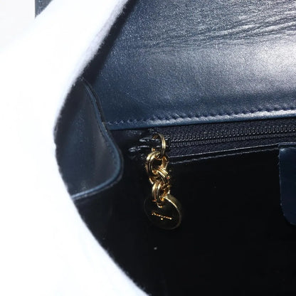 Salvatore Ferragamo Gancini Leather, Navy, Leather, Shoulder Bag