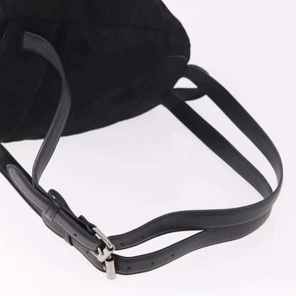 Stella McCartney Falabella Front Zip Shaggy Deer, Black, Polyester, Backpack
